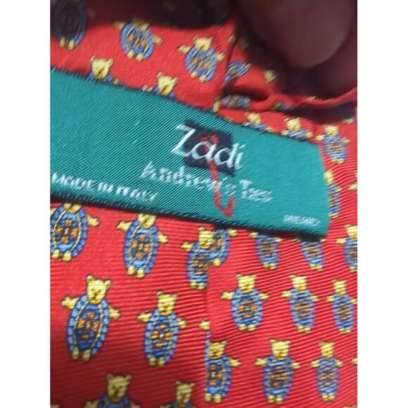 Zadi Andrews Ties Silk Neck Tie Red Bears Reine Seide‎ Made in Italy - Picture 4 of 6